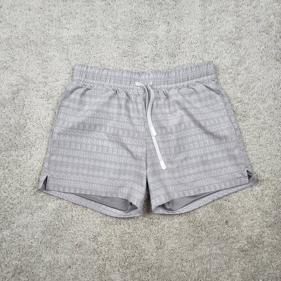Squidhaus Shorts Size Medium Silver All Over Print Elastic Drawstring Lined M US - Picture 2 of 6
